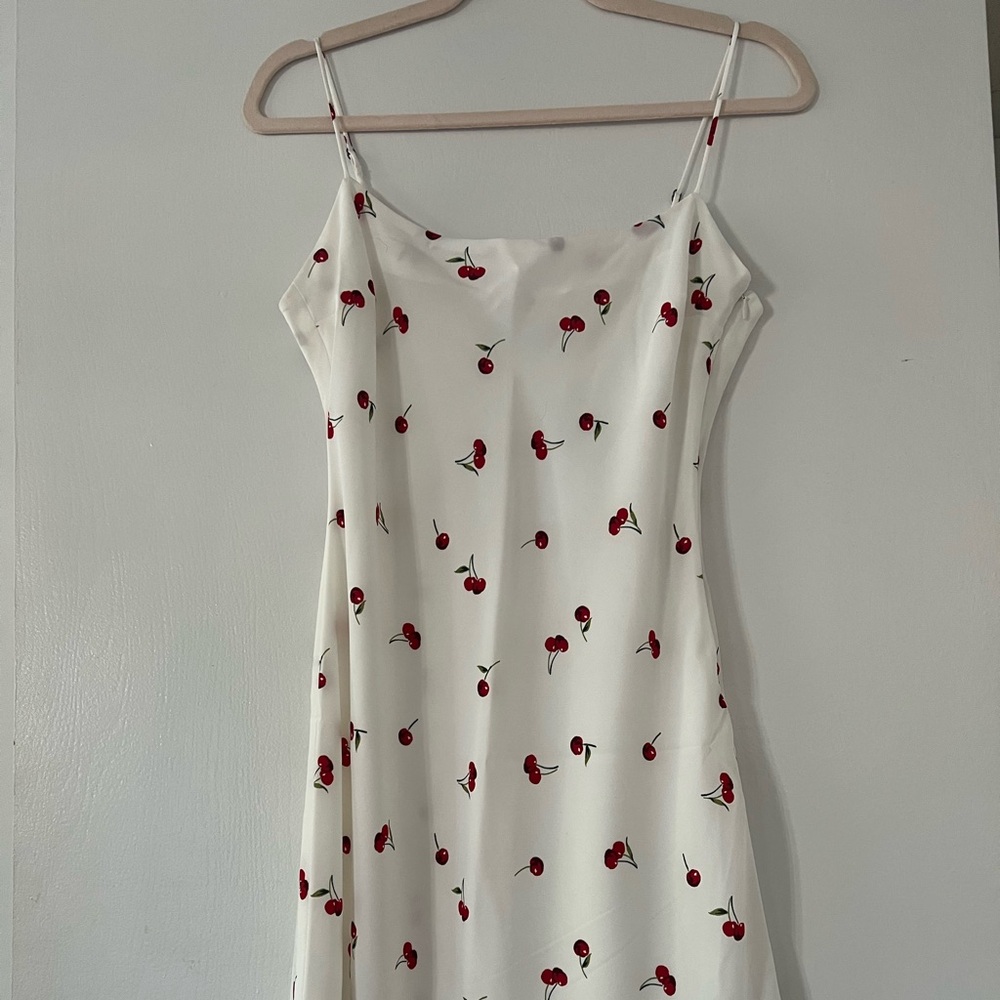 Abercrombie Cherry Print White Slip Dress NEW WITH TAGS NWT
